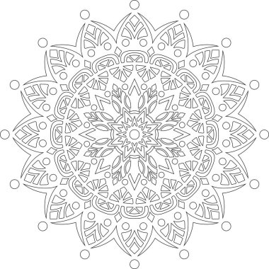 Renkli karalamalar için mandala iyi bir ruh hali çizmek