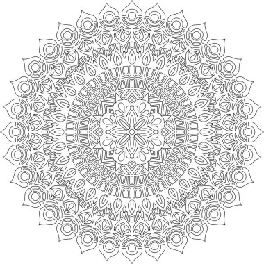 Renkli karalamalar için mandala iyi bir ruh hali çizmek