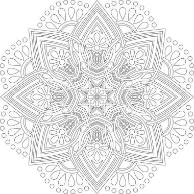 Renkli karalamalar için mandala iyi bir ruh hali çizmek