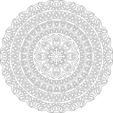 Renkli karalamalar için mandala iyi bir ruh hali çizmek