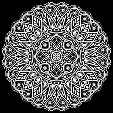 Mandala desen büyük siyah ve beyaz iyi mood