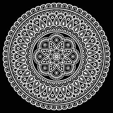 Mandala desen büyük siyah ve beyaz iyi mood