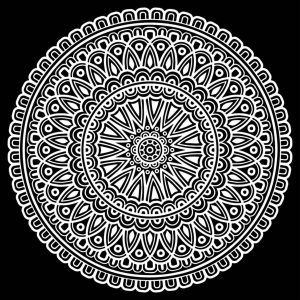Mandala Pattern Large Black White Good Mood — Stock Vector