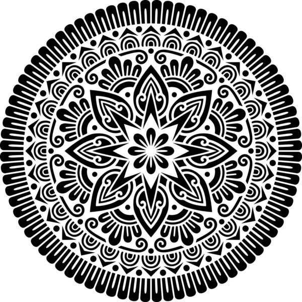 Mandala Minta Stencil Doodles Vázlat Hangulat — Stock Vector