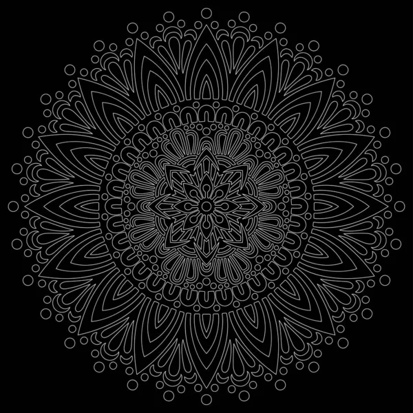 ขอบเขตส ขาว Mandala Doodles สเก อารมณ — ภาพเวกเตอร์สต็อก