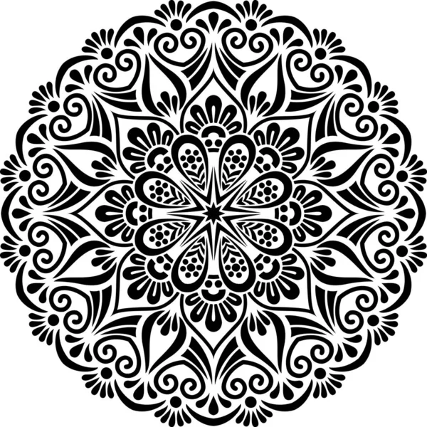 Patrón Mandala Stencil Garabatos Bosquejo Buen Humor — Archivo Imágenes Vectoriales