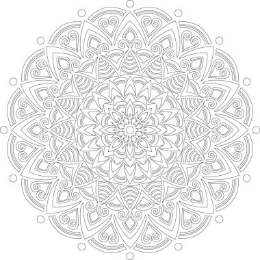 Renkli karalamalar için mandala iyi bir ruh hali çizmek