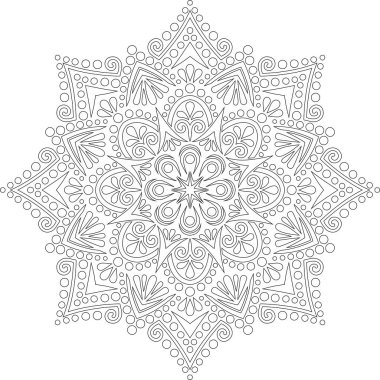 Renkli karalamalar için mandala iyi bir ruh hali çizmek