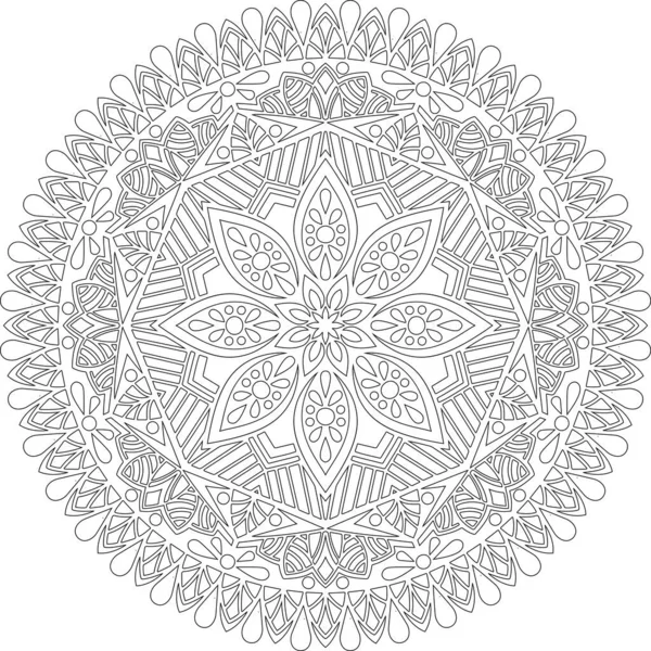 Figura Mandala Colorare Scarabocchi Schizzo Buon Umore — Vettoriale Stock