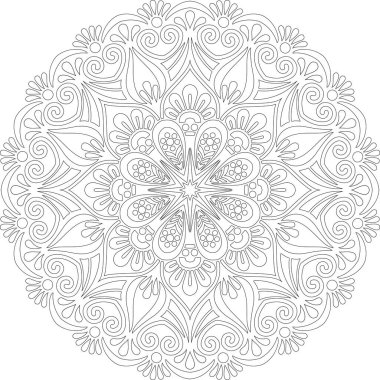 Renkli karalamalar için mandala iyi bir ruh hali çizmek