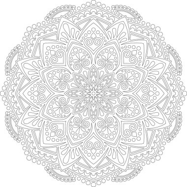 Renkli karalamalar için mandala iyi bir ruh hali çizmek