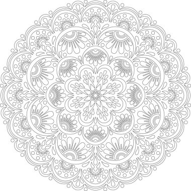 Renkli karalamalar için mandala iyi bir ruh hali çizmek