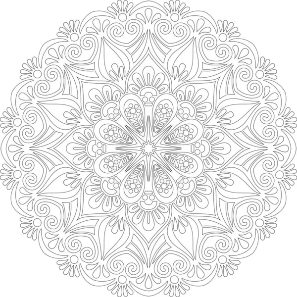 Figure Mandala Coloring Doodles Sketch Good Mood — Stock Vector