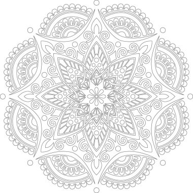 Renkli karalamalar için mandala iyi bir ruh hali çizmek