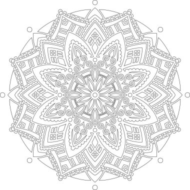 Renkli karalamalar için mandala iyi bir ruh hali çizmek