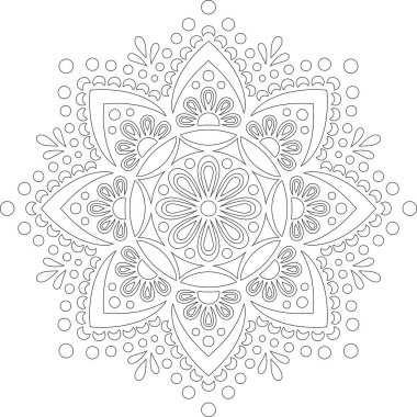 Renkli karalamalar için mandala iyi bir ruh hali çizmek