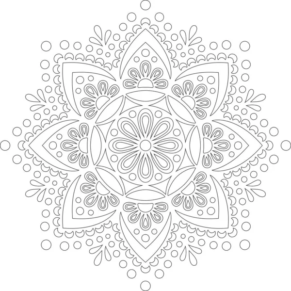 Figura Mandala Para Colorear Garabatos Bosquejo Buen Humor — Vector de stock