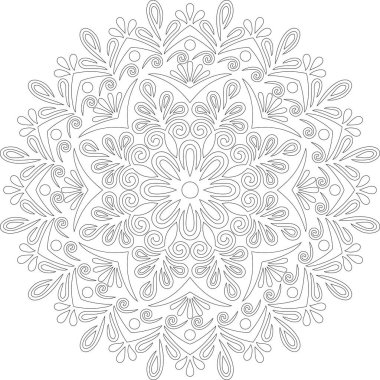 Renkli karalamalar için mandala iyi bir ruh hali çizmek