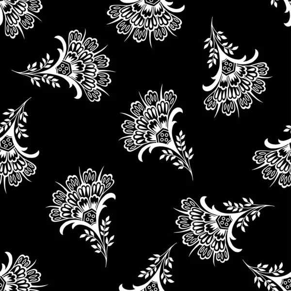 Abstract Patterns Seamless Black White Doodle Sketch Bom Para Cartões — Vetor de Stock