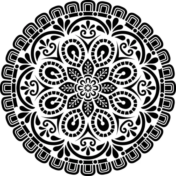 Mandala Desen Stencil Karalamalar Kroki Iyi Ruh Hali — Stok Vektör