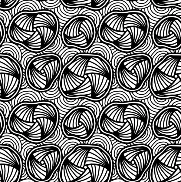 Motifs Abstraits Croquis Doodle Noir Blanc Sans Couture Idéal Pour — Image vectorielle