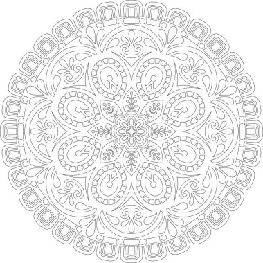 Renkli karalamalar için mandala iyi bir ruh hali çizmek