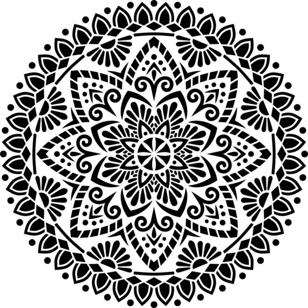 Mandala Pattern Stencil Doodles Sketch Good Mood — Stock Vector