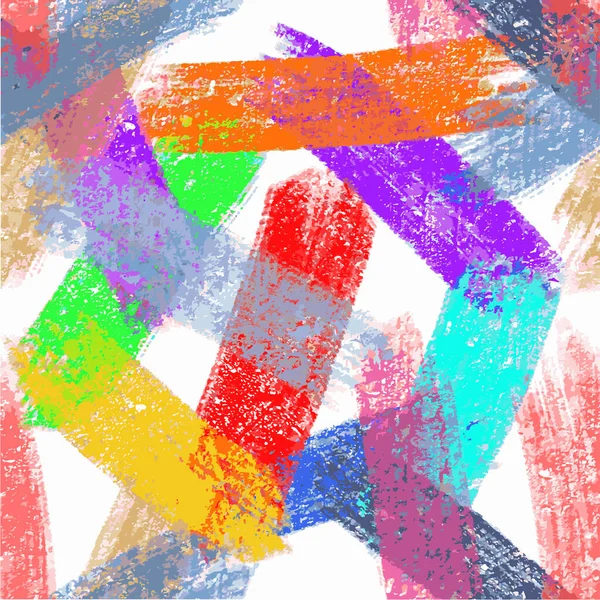 Soyut vektör desenli dikişsiz fırça darbeleri. Broşür, poster, kartpostal, baskı, tekstil, dergiler, spor kıyafetleri için renkli bir geçmiş. Modern moda tasarımı. Kırmızı, sarı, yeşil, pembe, mavi, gri, mor, mavi.