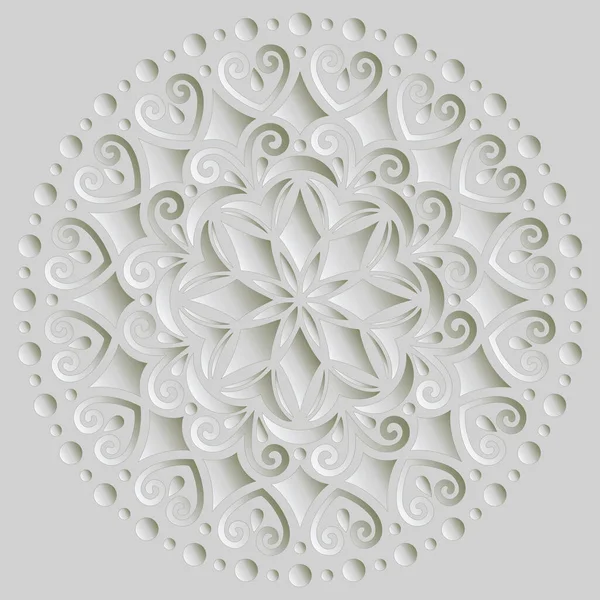 Mandala Pattern White Gradient Good Mood Good Creative Greeting Cards — Stock Vector