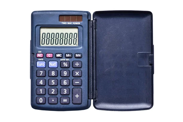 Verwendeter Isolierter Einfacher Taschenrechner Auf Weißem Hintergrund — Stockfoto