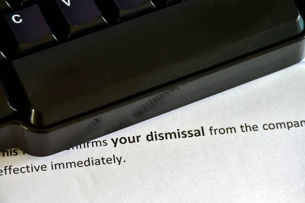 Receiving a Dismissal Letter on the desktop