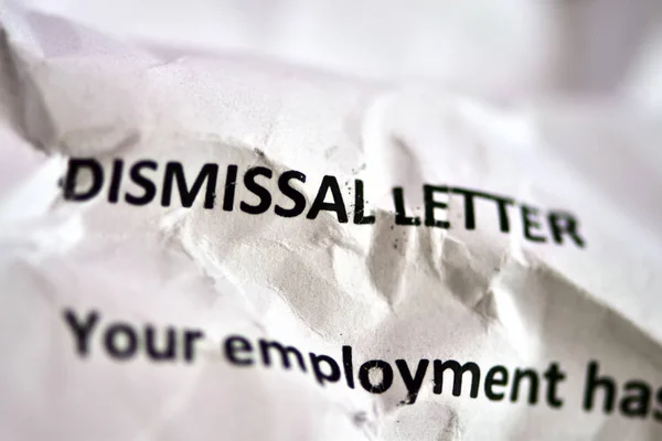 Receiving a Dismissal Letter on the desktop