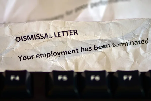 Receiving a Dismissal Letter on the desktop