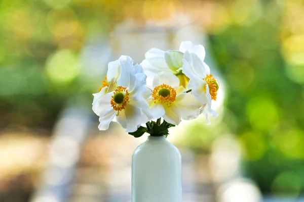 Hermoso Ramo Flores Blancas Anémona Japonesa —  Fotos de Stock