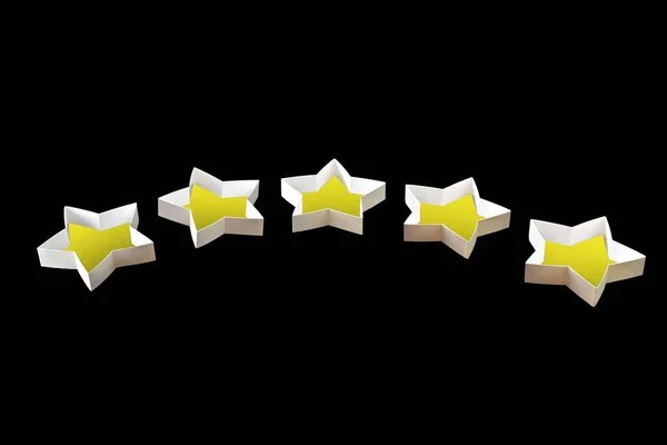 Σύμβολο Αστεριών Χειροποίητο Από Χαρτόνι Έννοια Της Θετικής Αρνητικής Αξιολόγησης — Φωτογραφία Αρχείου