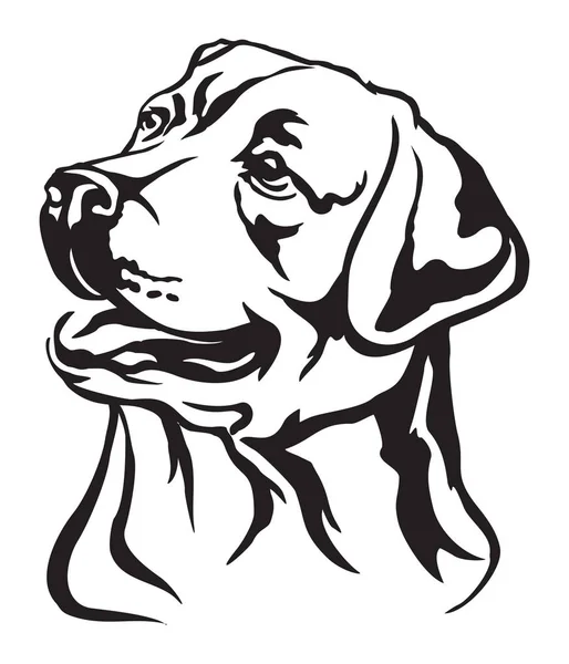 Decoratieve Portret Van Hond Labrador Retriever Geïsoleerd Vectorillustratie Zwarte Kleur — Stockvector