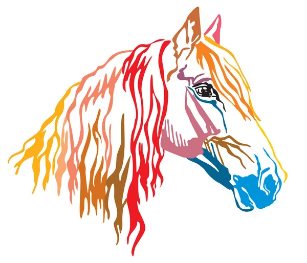 Barevné Dekorativní Portrét Orlov Trotter Koně Vektorové Ilustrace Různých Barvách — Stockový vektor
