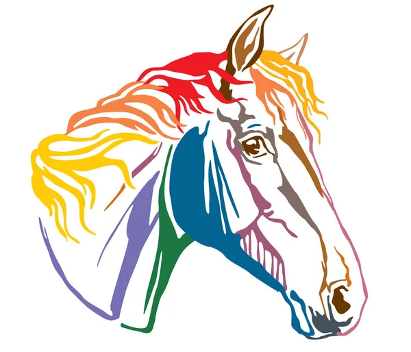 Buntes Dekoratives Porträt Profil Von Trakehner Pferd Vektorillustration Verschiedenen Farben — Stockvektor