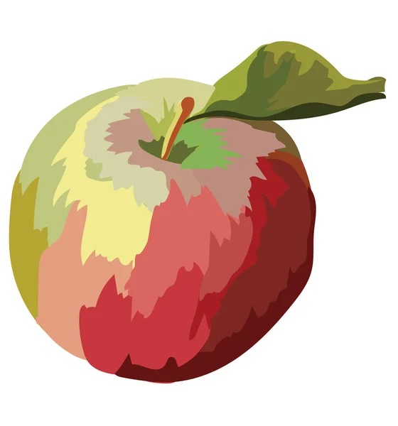 Červené Zelené Jablko Barevné Ilustrace Vektorové Izolovaných Bílém Pozadí — Stockový vektor
