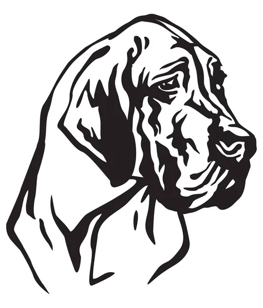 Ozdobny Portret Psów Dog Wektor Ilustracja Białym Tle Kolorze Czarnym — Wektor stockowy