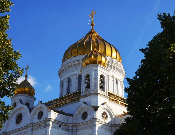 Stok Görüntü Moscow City Rusya Kurtarıcı Katedrali Kubbe Üzerinde Göster — Stok fotoğraf