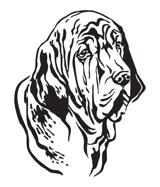 Decorative Outline Portrait Fila Brasileiro Dog Looking Profile Vector Illustration — Stock Vector