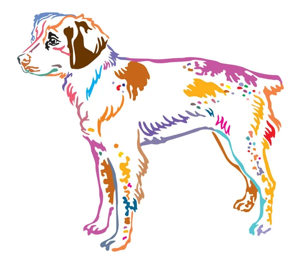 Colorful decorative portrait of Brittany Dog vector illustration — Stock Vector