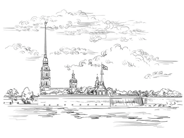 Ręka wektor rysunek St Petersburg 6 — Wektor stockowy