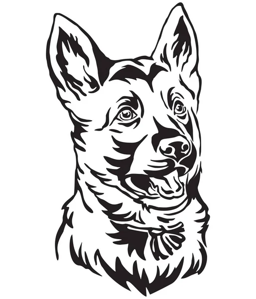 Decorative portrait of puppy German Shepherd Dog vector illustra — Stock Vector