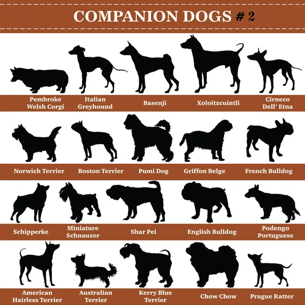 Векторний компаньйон собаки силуети 2 — стоковий вектор