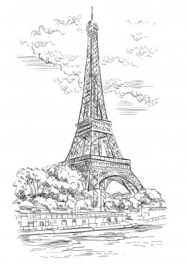 Vektör el çizimi Paris 1
