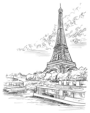 Vektör el çizimi Paris 3