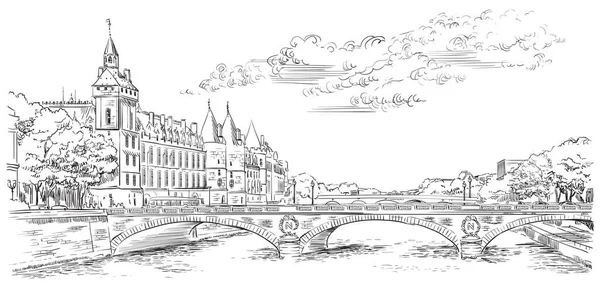 Vector dibujo a mano París 5 — Archivo Imágenes Vectoriales