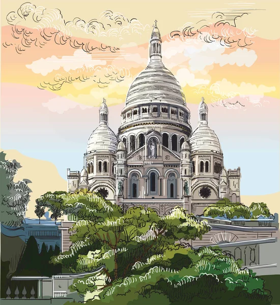 五颜六色的矢量手绘巴黎 9 — 图库矢量图片